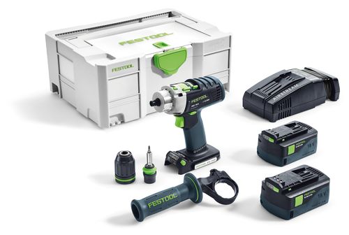 Festool baterijska udarna bušilica QUADRIVE PDC 18/4 Li 5,2-Plus-SCA