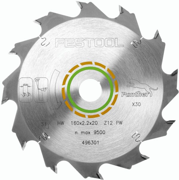 Festool list kružne pile 160x2,2x20 PW12- Panter - za uzdužni rez